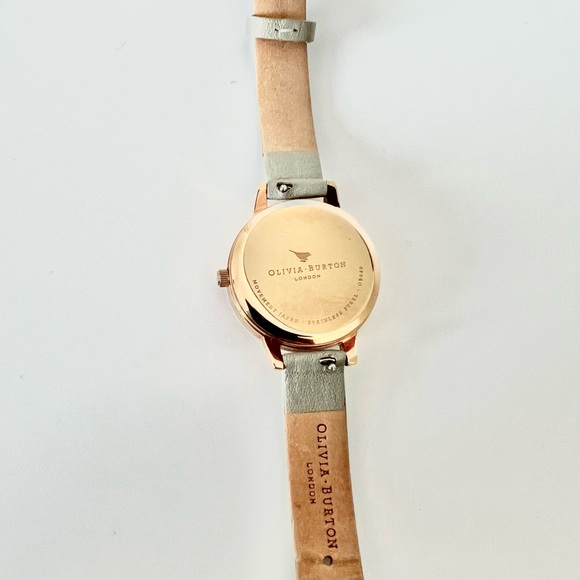 Olivia Burton Rose Gold and Gray Leather Strap Watch - Picture 7 of 11